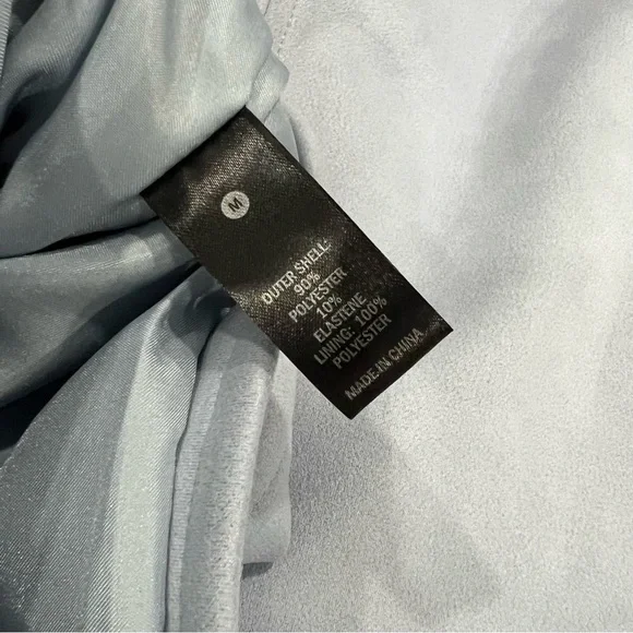 Aqua Light Blue Faux Suede Biker Jacket - Picture 11 of 12